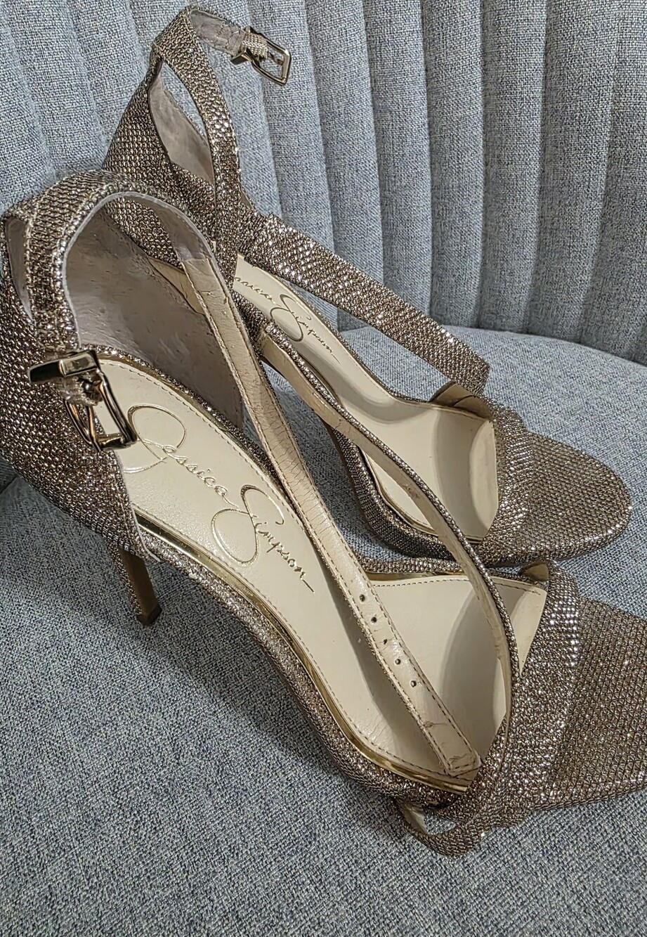 Jessica Simpson Rose Gold Strappy Heeled Sandals